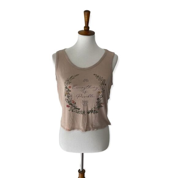 French pastry beige everything is possible cropped tank top large/XL - Picture 1 of 9